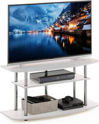 Frans Turn-N-Tube TV Stand for TV Size up to 43 Inch, 3-Tier, White Oak
