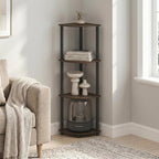 Turn-N-Tube Toolless 4-Tier Storage Shelves, Columbia Walnut
