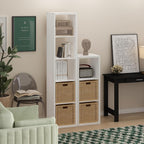 Cubicle Book Shelf, 5-Cube Bookshelf, Extra Thick Frame Horizontally & Vertically Reversible Bookcase with Open Back, 14.6 x 15.9 x 72, for Living Room, Bedroom, Home Office, Plain White
