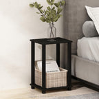 Simplistic Toolless 2-Tier Compact Night Stand, Espresso