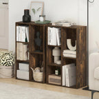 LUDER Set of 2 Book Shelf, 5-Cube, Amber Pine