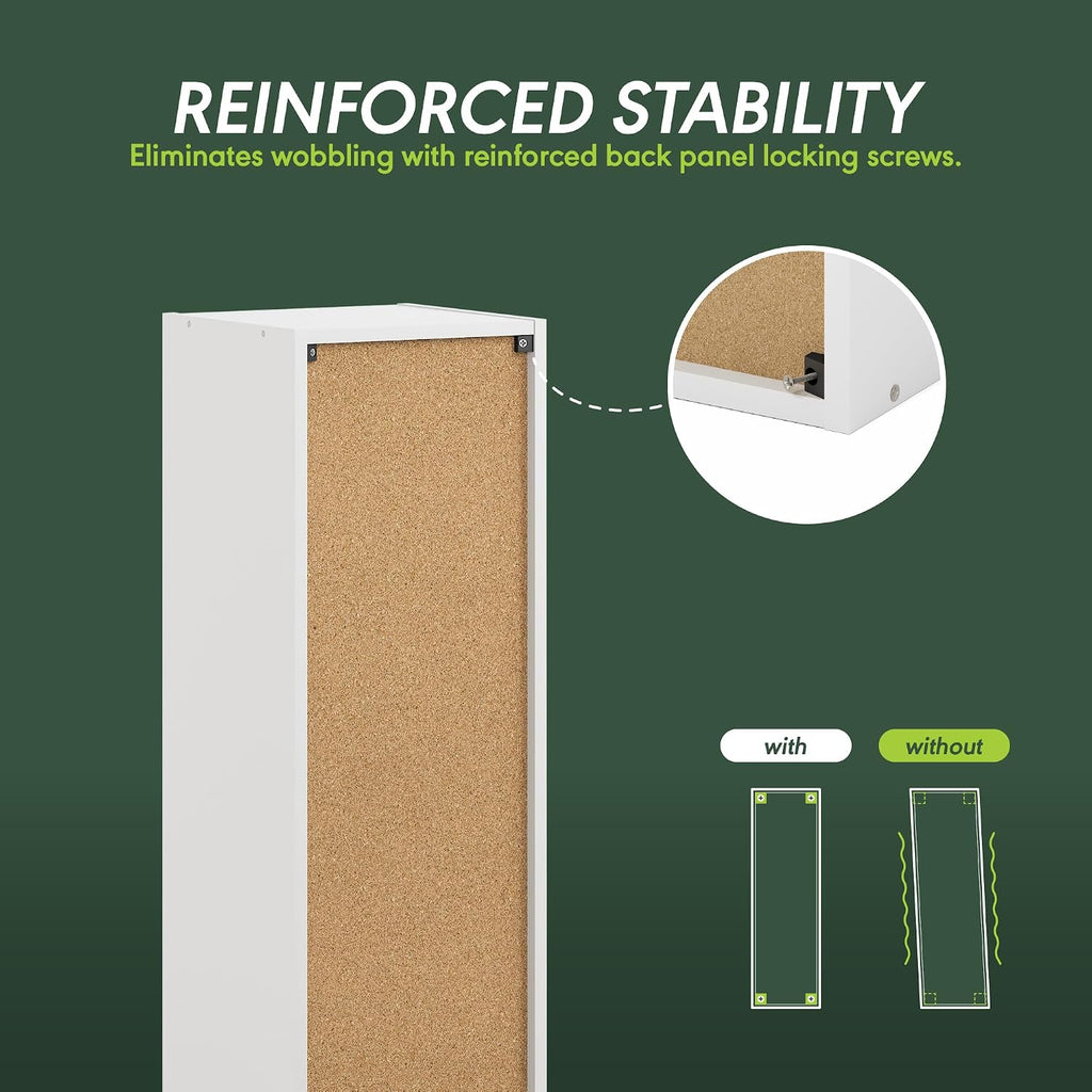Reed Set of 2 3-Tier Narrow Closet Organizer, White