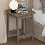 Beginning Night Stand, Square Nightstand, Wood Bedside Table with H-Legs, Side Table, End Table, Easy Assembly, for Bedroom, Closet, Dorm, Espresso