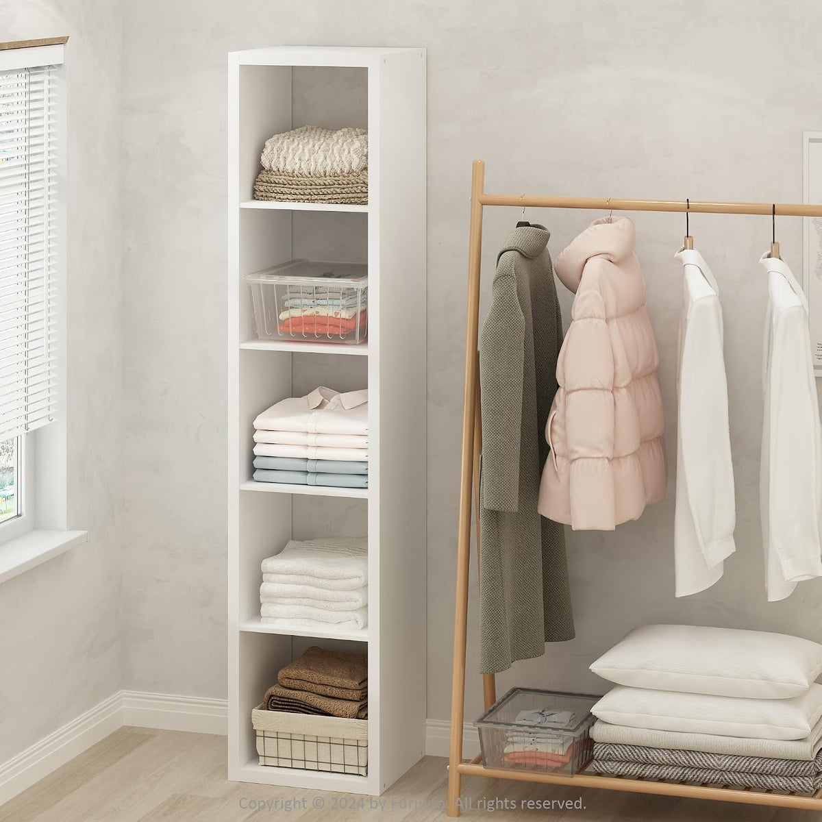Cubic Extra Thick 5-Cube Closet Organizers and Storage, White