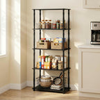 Turn-N-Tube 5-Tier Multipurpose Shelf / Display Rack / Storage Shelf / Bookshelf, Classic Tubes, Americano/Black