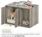 PELI 24" Wide Cat Litter Box Enclosure, French Oak Grey