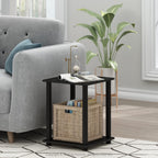 Simplistic Set of 2 Toolless Living Room Table Set, Americano