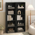 LUDER Set of 2 Book Shelf, 5-Tier, Blackwood