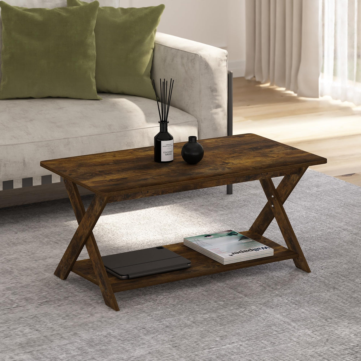 Modern Simplistic Coffee Table, Espresso