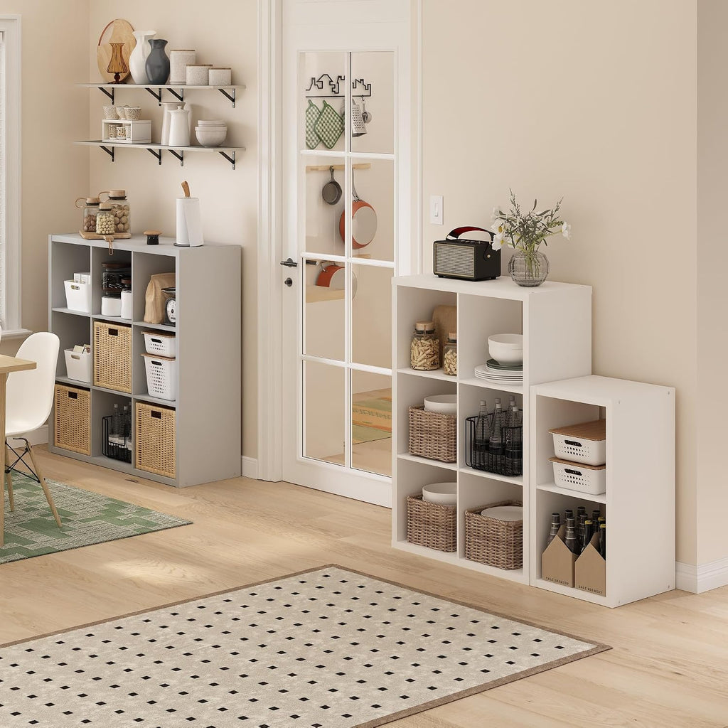 CUBICLE 6-Cube Book Shelf, Extra Thick Frame Bookshelf, White