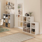 Cubicle Open Back Decorative Cube Storage Organizer, 9-Cube, Light Grey