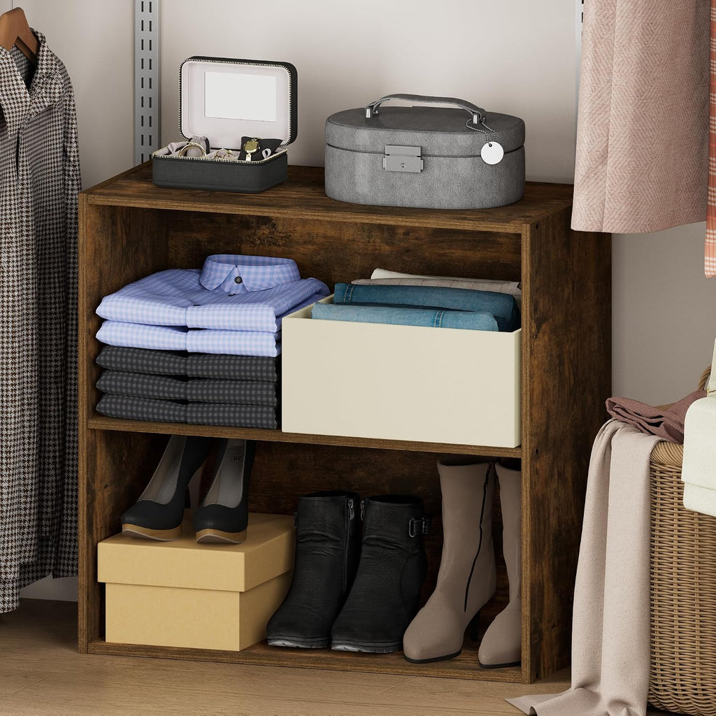 Reed Closet Organizers and Storage, 2-Tier Organizer, Amber Pine