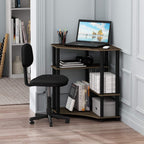 Turn-N-Tube Toolless Corner Baker Racks, Desk, Columbia Walnut