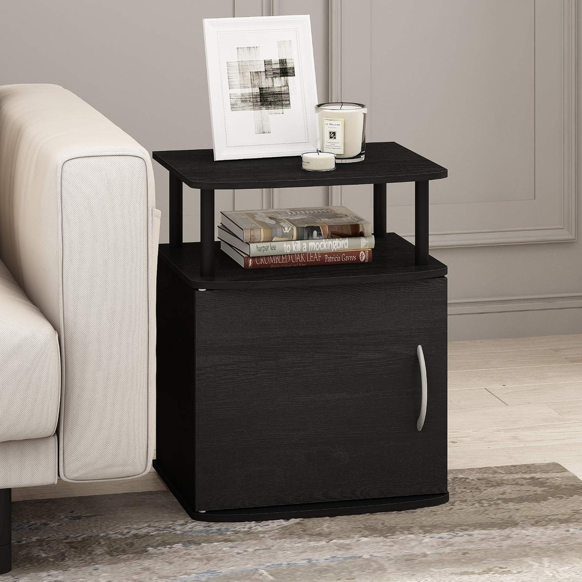 Jaya End Table, One, Black Wood
