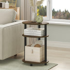 Turn-N-Tube Toolless 3-Tier Oval Side Table, White