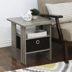 Andrey 2-Tier Side Table Set of 2, Open Shelf, Grey Oak