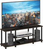 Turn-N-Tube No Tools 3D 3-Tier Entertainment TV Stand up to 50 inch TV, Round Tubes, Dark Brown / Black