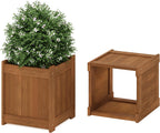 2-FG16450 Tioman Hardwood Flower Box, Two-Pack, Natural