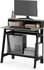 Simplistic A Frame Computer Desk, Black/French Oak Grey