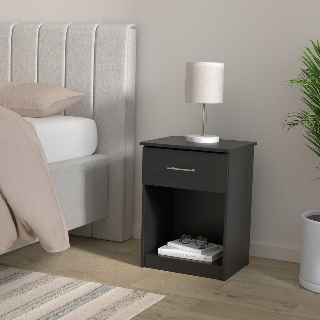 Tidur Set of 2 Modern Night Stand, Nightstand, Americano