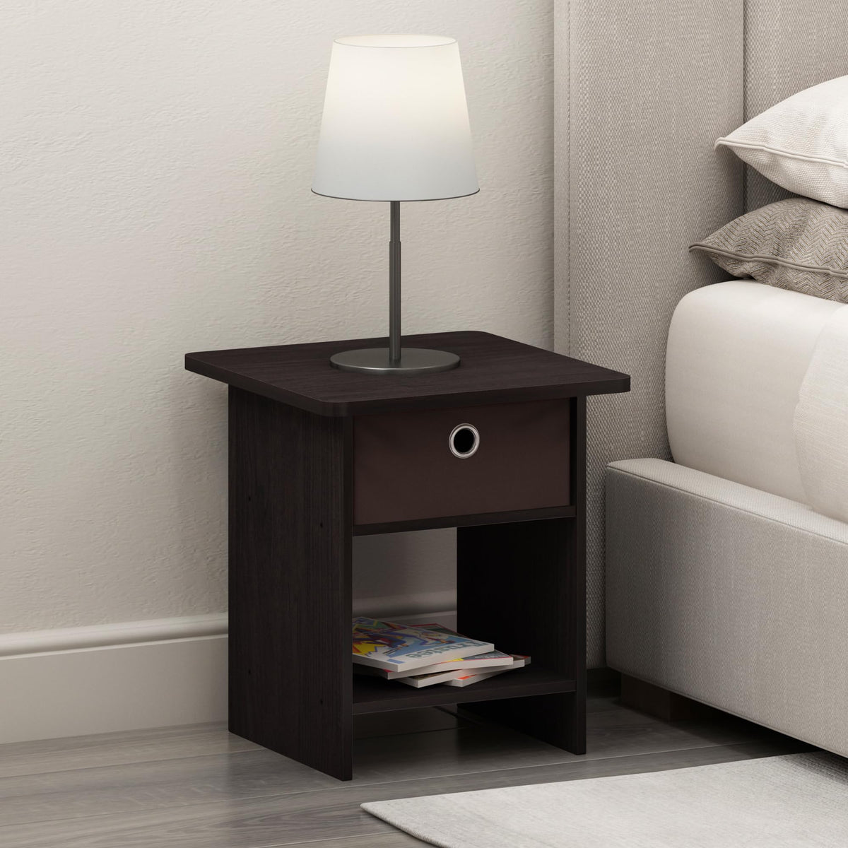 Andrey 2-Tier Side Table Set of 2, Open Shelf, Grey Oak
