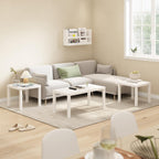 Classic Homey Square Parsons Side End Table, Set of 2, White