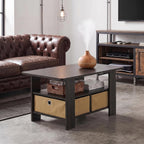 ANDREY Coffee Table, Small Modern Coffee Table with Storage and Bin Drawer, Side Table for Living Room, Bedroom, Home Office, Espresso