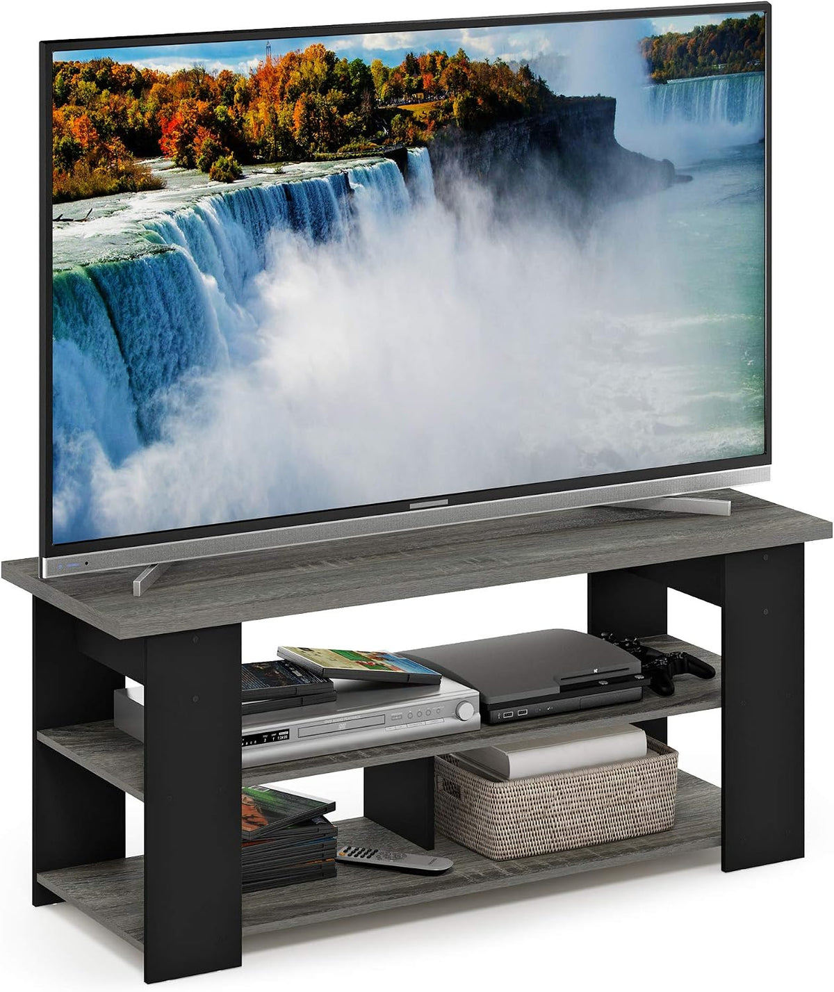 JAYA TV Stand, French Oak Grey/Black