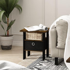 ANDREY Square Side Table, End Table, Night Stand, Amber Pine