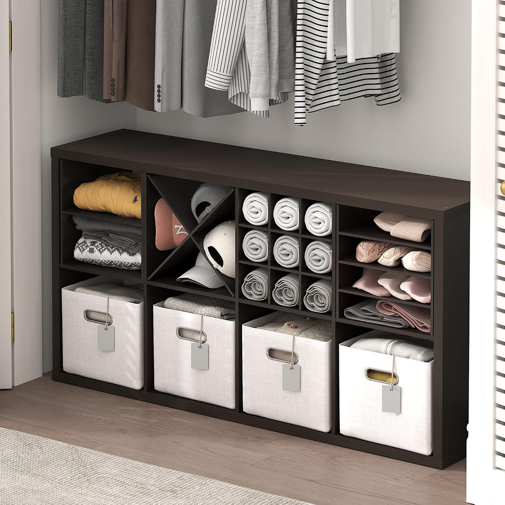 Cubicle X-Shelf Cube Shelf Insert, Dark Oak