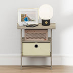 TIDUR 3-Tier Night Stand, Nightstand with Storage Bin, Sonoma Oak