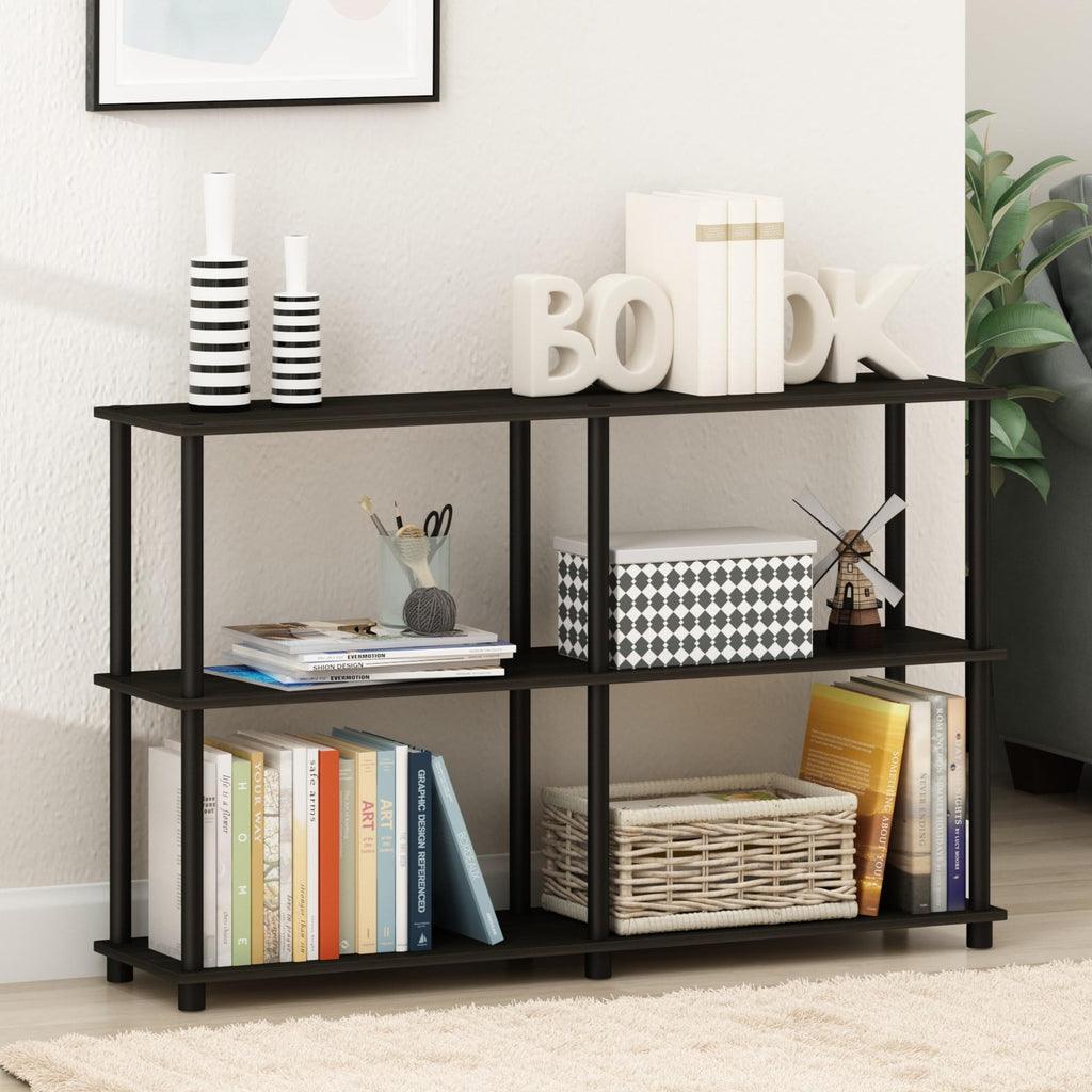 Turn-N-Tube Toolless Wide 3-Tier Storage Shelves, Black Espresso