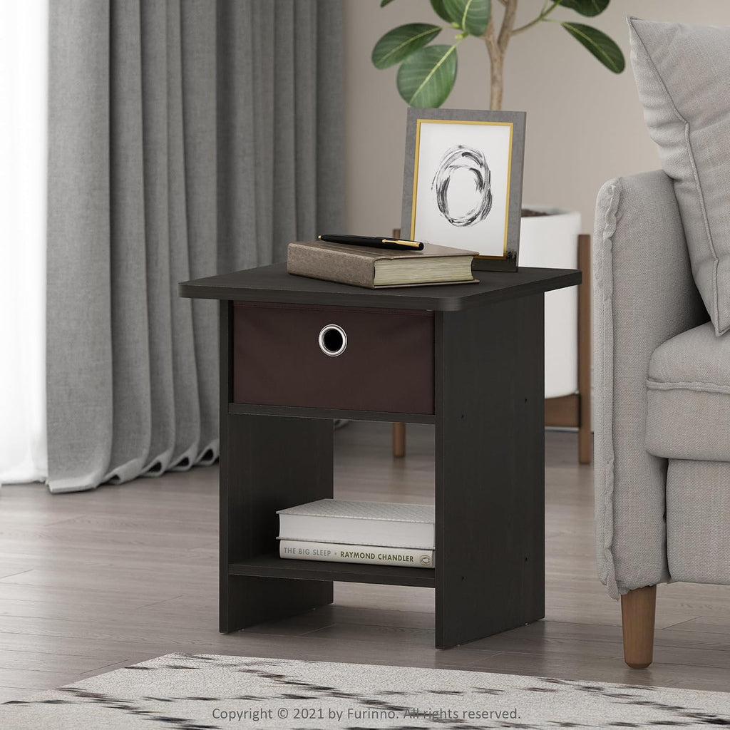 DARIO Square Side Table, End Table, Espresso