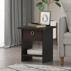 DARIO Square Side Table, End Table, Espresso