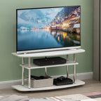 Frans Turn-N-Tube TV Stand for TV Size up to 43 Inch, 3-Tier, White Oak