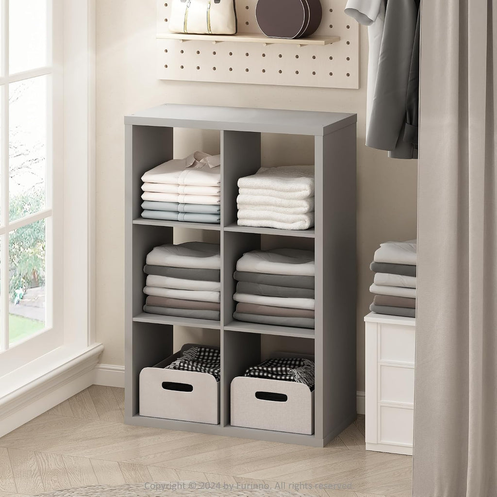 Cubic Extra Thick 6-Cube Closet Organizers and Storage, Light Grey