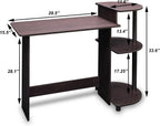 Compact Desk, 28.5" Wide Gaming Desk with Shelves, Computer Desk with Book Shelf, Office Desk for Home Office, Study Room, Dorm, Bedroom, Espresso
