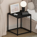 CAMNUS Night Stand, Metal Frame Nightstand, Toolless Side Table, End Table, Bedside Table, for Living Room, Bedroom, Americano