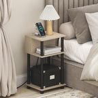 JUST 3-Tier Charging Station Night Stand, Bauhaus Oak