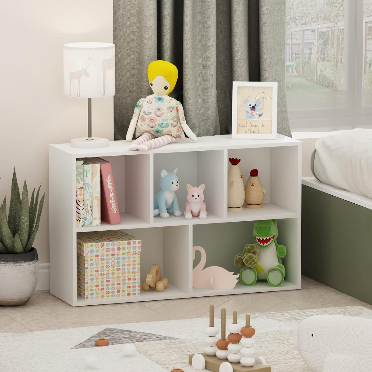 Luder 5-Cube No Tool Assembly Open Shelf, White