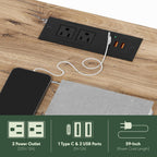 Moretti 3-Tier Night Stand with Charging Station, Americano