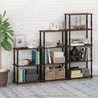 Turn-N-Tube 4-Tier Multipurpose Shelf Display Rack, Classic Tubes, Dark Cherry/Black