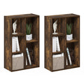LUDER Set of 2 Book Shelf, 5-Cube, White/Green