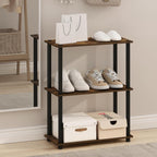 Turn-N-Tube Storage Shelves, 3-Tier Book Shelf, Corner Shelf, Toolless Open Shelves, for Organization and Storage, Living Room, Bedroom, Entryway, Laundry, Amber Oak