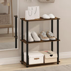 Turn-N-Tube Storage Shelves, 4-Tier Book Shelf, Corner Shelf, Toolless Open Shelves, for Organization and Storage, Living Room, Bedroom, Entryway, Laundry, Black Espresso