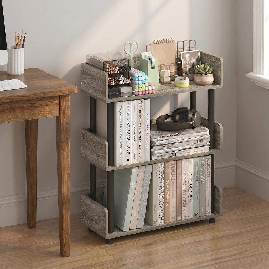 Turn-N-Tube Book Shelf, 3-Tier Bookshelf, Bookcases, French Oak
