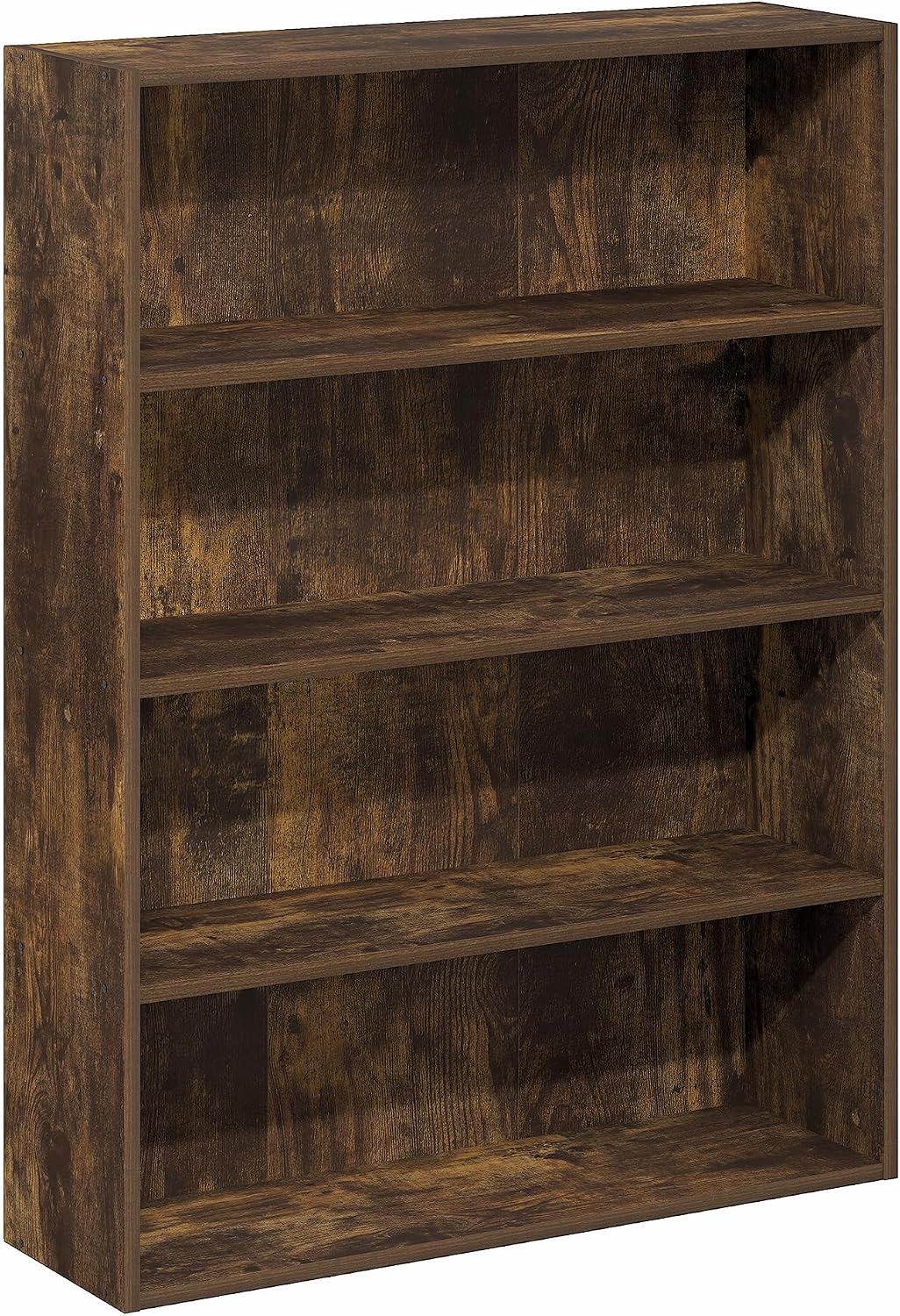 PASIR Book Shelf, 4-Tier Bookshelf with Open Storage Shelf, Standing Bookcase, 9.3 x 31.3 x 41.8, Easy Assembly, for Home Office, Bedroom, Living Room, Amber Pine