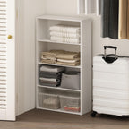 Reed Closet Organizers and Storage, 4-Tier Closet Organizer, Open Shelf Closet Storage, for Wardrobe, Bedroom, Living Room, White