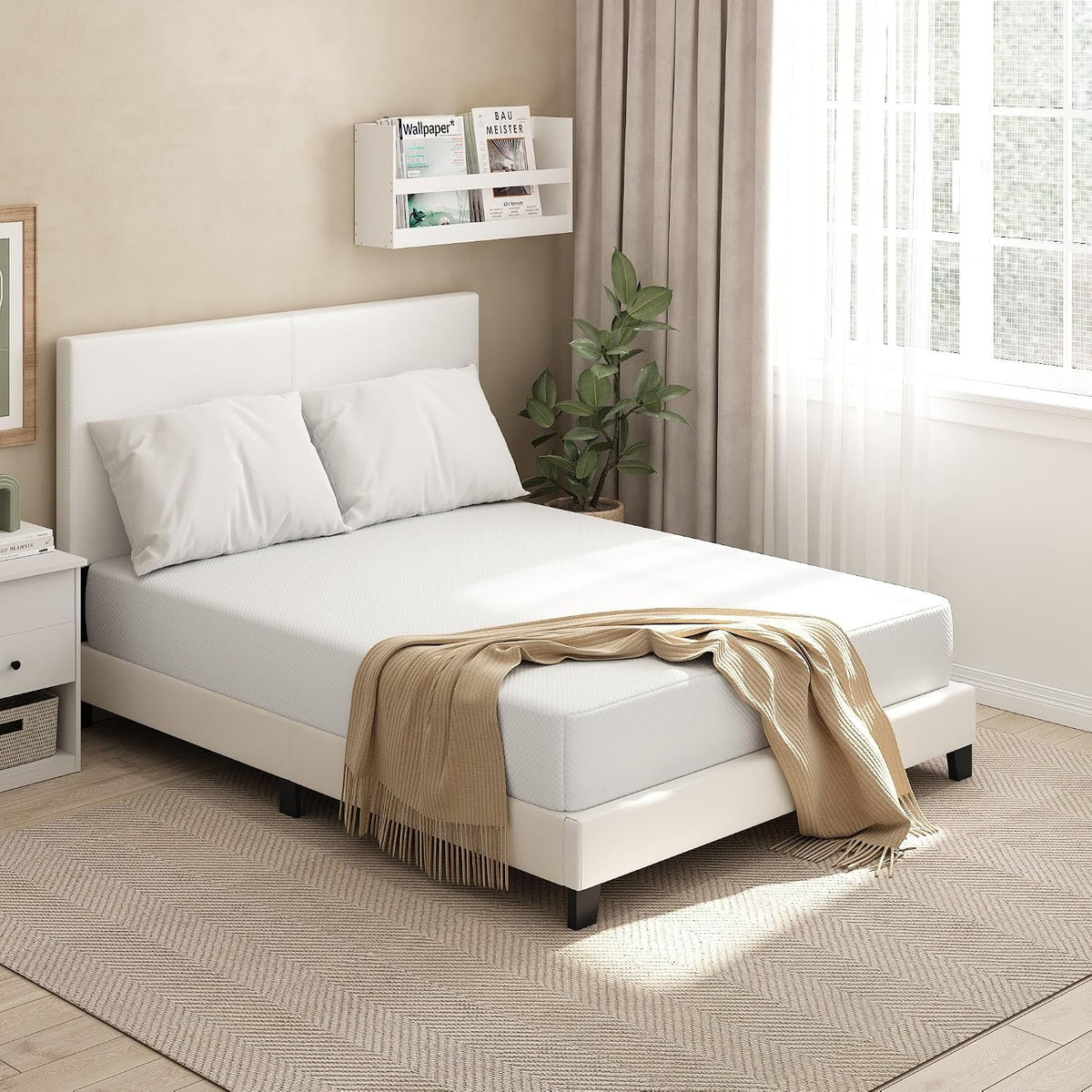 Tidur Cooling Gel Memory Foam Mattress, 10 Inch, Queen,White