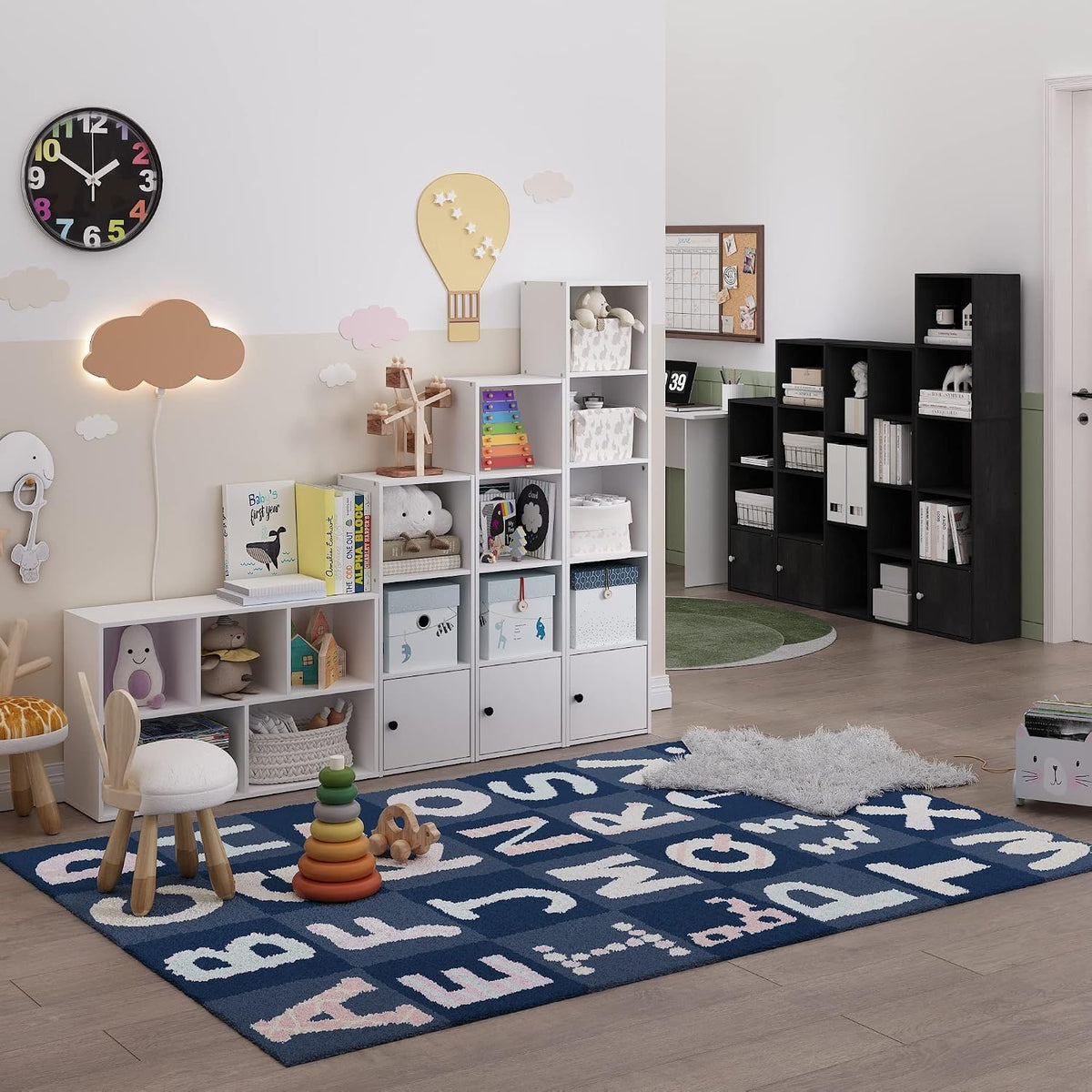 Luder Shelf Bookcase with 1 Door Storage Cabinet, White